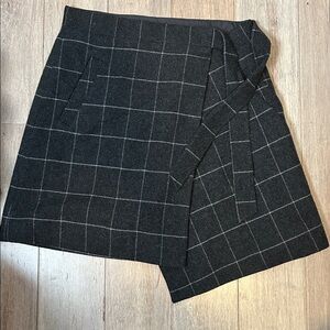 J. Crew Wool Blend Mini Wrap Skirt Belted w pockets size 00 XS